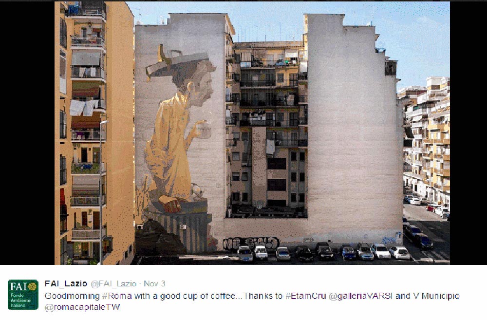 Mural in Rome, photo: Twitter